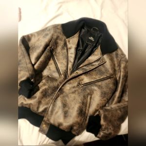Brown faux leather jacket